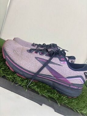 BROOKS GHOST 15 WOMENS RUNNING SHOES SZ 8.5 MEDIUM RHAPSODY/BLUE/VIOLA COLORWAY